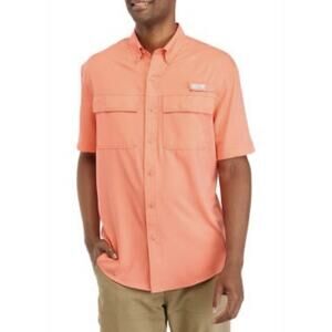 Habit XL Shirt Button Up Spiked Peach BF Vented Short Sleeve Hiking Outdoor Mens